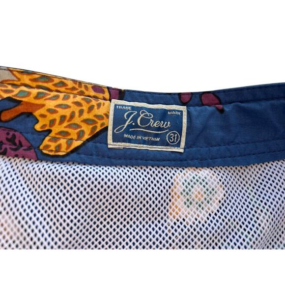 J. Crew Swim Trunks Men’s Medium 31” Blue Nautical Nature Colorful Art To Wear - Picture 2 of 9